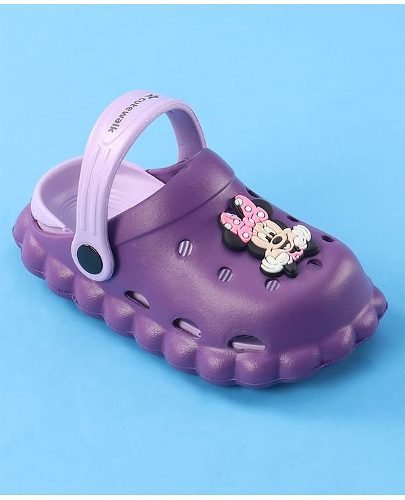 Cute Walk by Babyhug Disney Clogs with Minnie Mouse Applique - Purple