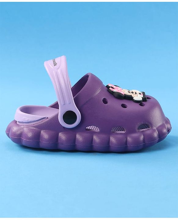 Cute Walk by Babyhug Disney Clogs with Minnie Mouse Applique - Purple