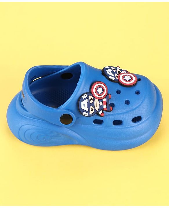 Cute Walk by Babyhug Marvel Clogs with Captain America Applique - Blue