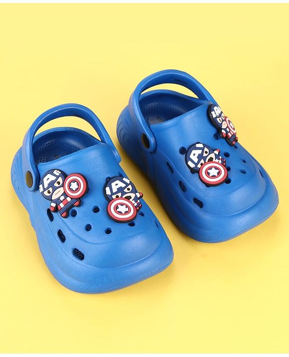 Cute Walk by Babyhug Marvel Clogs with Captain America Applique - Blue