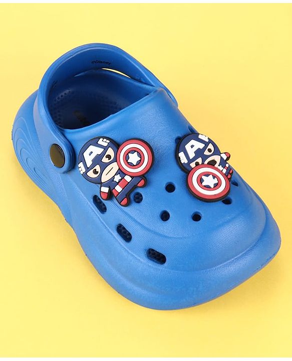 Cute Walk by Babyhug Marvel Clogs with Captain America Applique - Blue