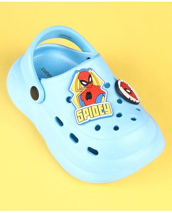 Cute Walk by Babyhug Marvel Clogs with Spider-Man Applique - Blue