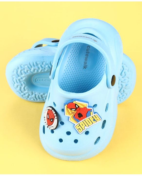 Cute Walk by Babyhug Marvel Clogs with Spider-Man Applique - Blue