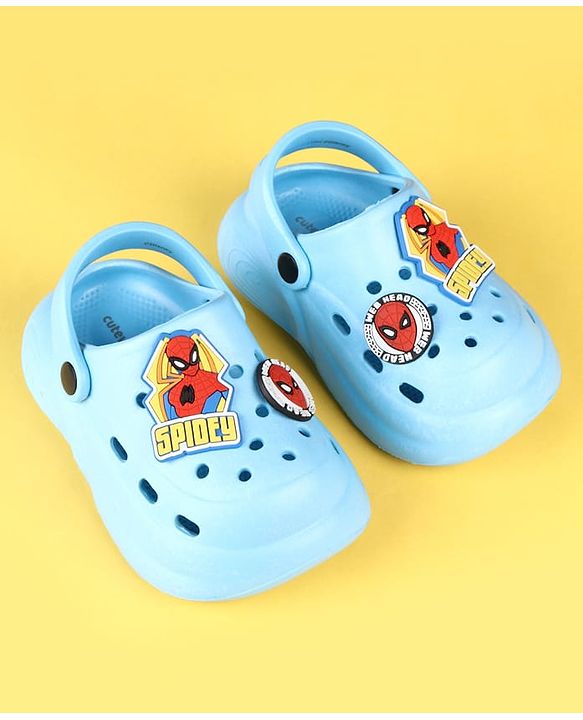 Cute Walk by Babyhug Marvel Clogs with Spider-Man Applique - Blue