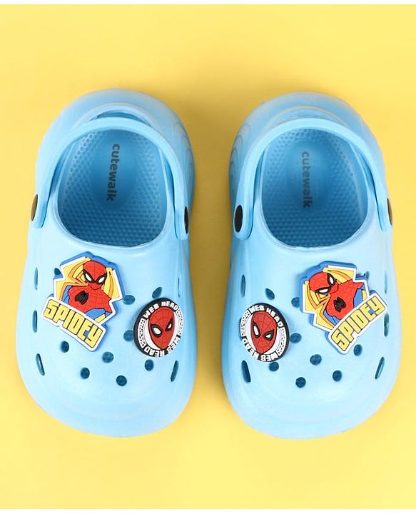 Cute Walk by Babyhug Marvel Clogs with Spider-Man Applique - Blue