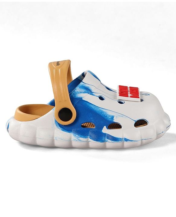 Cute Walk by Babyhug Marvel Back Strap Clogs With Iron Man Applique - Blue