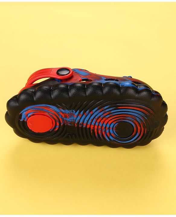 Cute Walk by Babyhug Marvel  Back Strap Clogs With Spider Man Applique - Black