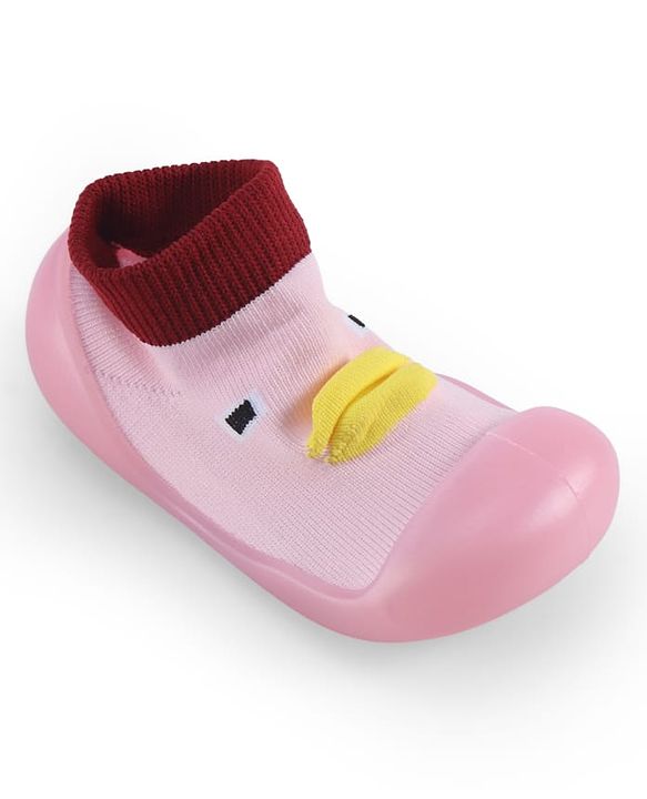 Cute Walk by Babyhug Slip On Sock Shoes With Applique - Pink