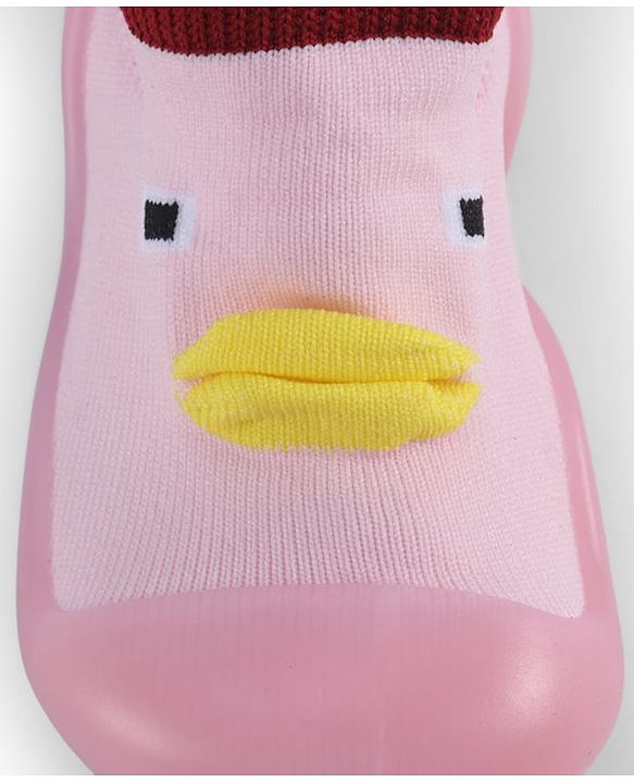 Cute Walk by Babyhug Slip On Sock Shoes With Applique - Pink