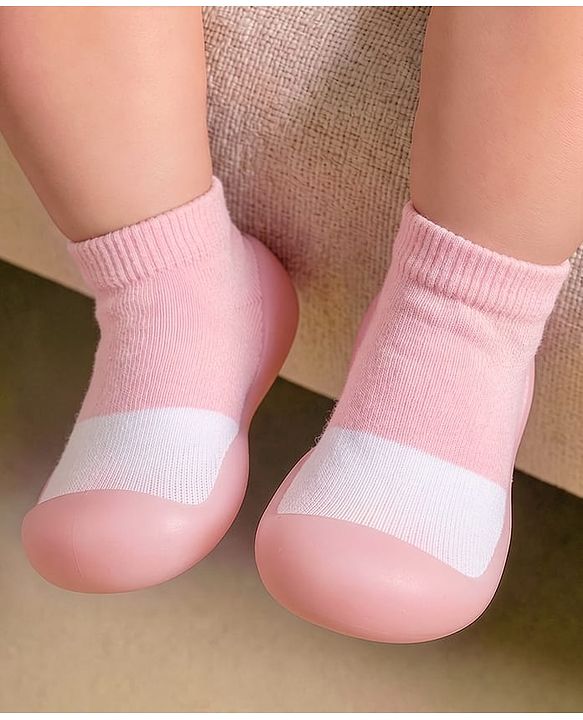 Cute Walk by Babyhug Slip On Socks Shoes - Pink
