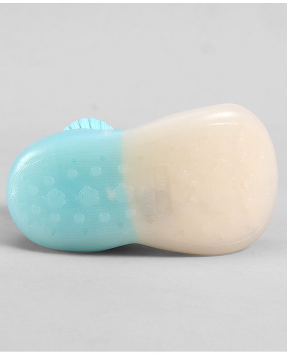 Cute Walk by Babyhug Slip On Sock Shoes With Polka Dots Design - Light Blue