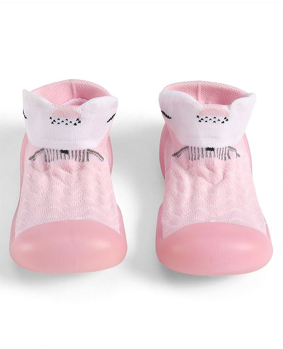 Cute Walk by Babyhug Slip On Sock Shoes - Pink