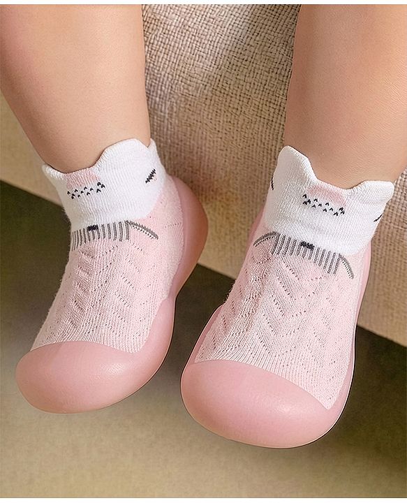 Cute Walk by Babyhug Slip On Sock Shoes - Pink