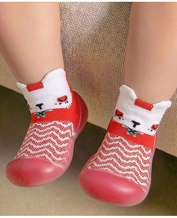 Cute Walk by Babyhug Slip On Sock Shoes - Pink