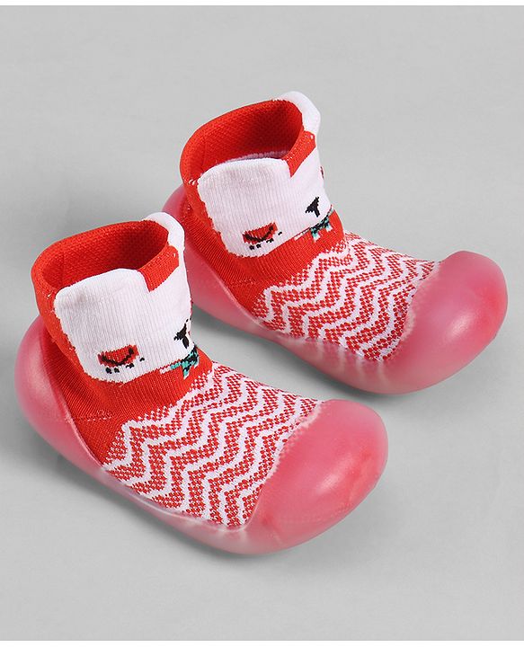 Cute Walk by Babyhug Slip On Sock Shoes - Pink