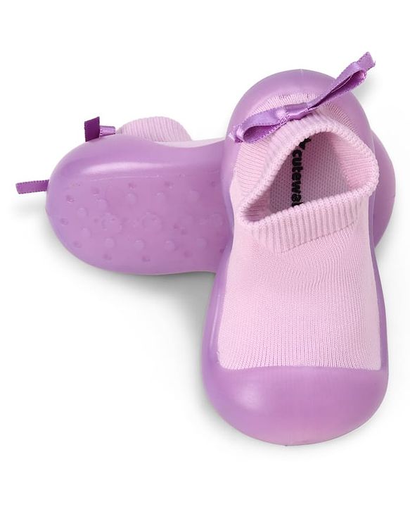 Cute Walk by Babyhug Slip On  Solid Socks Shoes - Purple