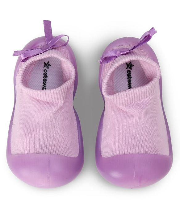 Cute Walk by Babyhug Slip On  Solid Socks Shoes - Purple
