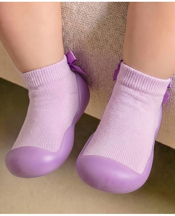Cute Walk by Babyhug Slip On  Solid Socks Shoes - Purple