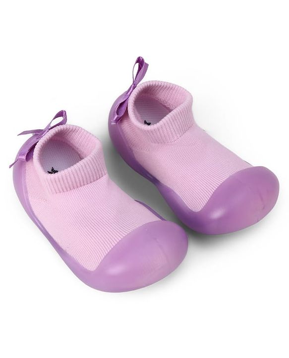 Cute Walk by Babyhug Slip On  Solid Socks Shoes - Purple