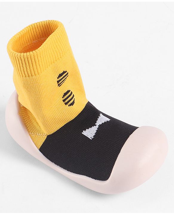 Cute Walk by Babyhug Slip On Sock Shoes - Black