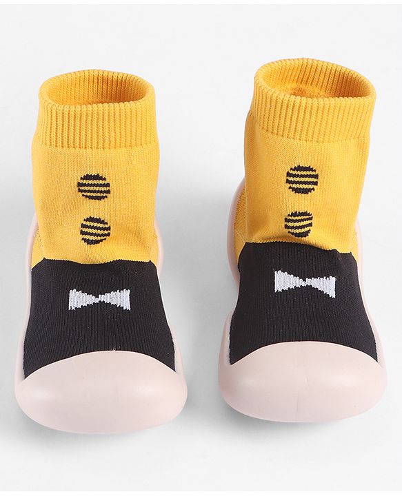 Cute Walk by Babyhug Slip On Sock Shoes - Black
