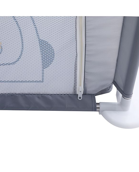 Babyhug Smart Portable Playpen with Safety Lock & Play Fence  Grey| Spacious Baby Play Area| Foldable Panels| Indoor & Outdoor Use| Easy to Assemble| Safe Play Zone for Babies & Toddlers
