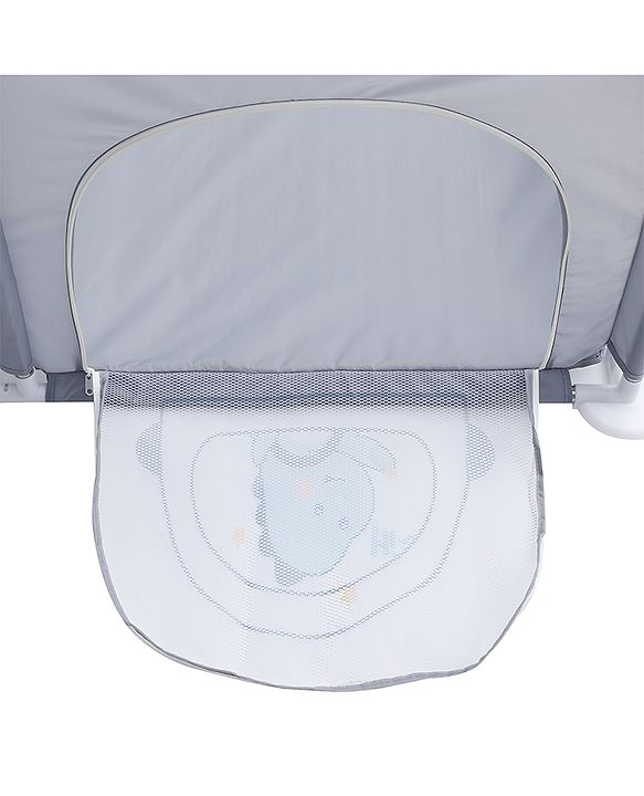 Babyhug Smart Portable Playpen with Safety Lock & Play Fence  Grey| Spacious Baby Play Area| Foldable Panels| Indoor & Outdoor Use| Easy to Assemble| Safe Play Zone for Babies & Toddlers