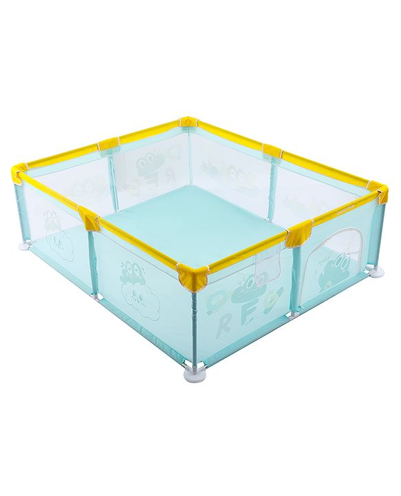 Babyhug Smart Portable Playpen with Safety Lock & Play Fence  Light Blue| Spacious Baby Play Area| Foldable Panels| Indoor & Outdoor Use| Easy to Assemble| Safe Play Zone for Babies & Toddlers