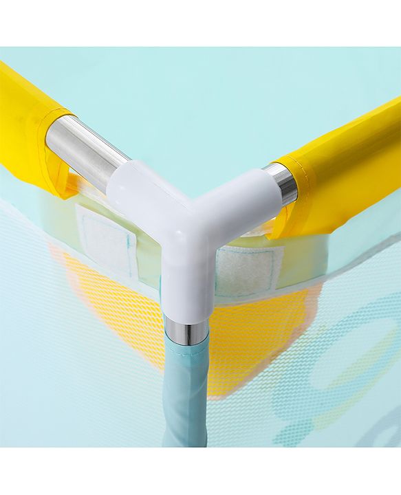 Babyhug Smart Portable Playpen with Safety Lock & Play Fence  Light Blue| Spacious Baby Play Area| Foldable Panels| Indoor & Outdoor Use| Easy to Assemble| Safe Play Zone for Babies & Toddlers