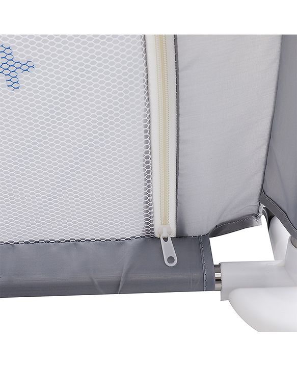 Babyhug Smart Portable Playpen with Safety Lock & Play Fence  Grey| Spacious Baby Play Area| Foldable Panels| Indoor & Outdoor Use| Easy to Assemble| Safe Play Zone for Babies & Toddlers