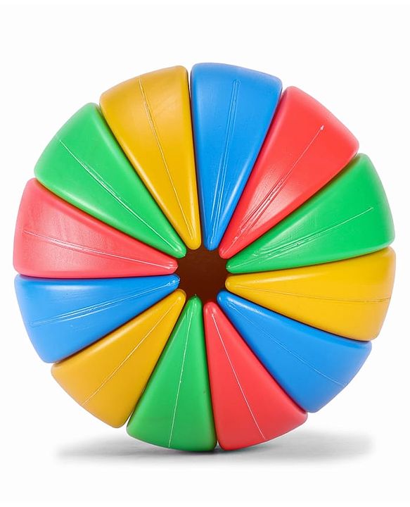Babyhug Activity Exercise & Fitness Ball for Kids| 12 Activity Fixtures & 2 Rings| DIY Assembly Toy| Learning & Educational Puzzle Ball| Logical Thinking & Brain Development| BIS Certified