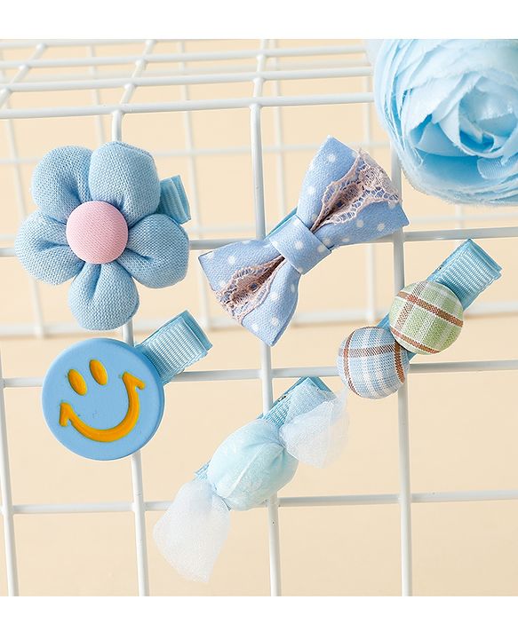 Babyhug Free Size Hair Pins And Clips Pack of 5 - Blue