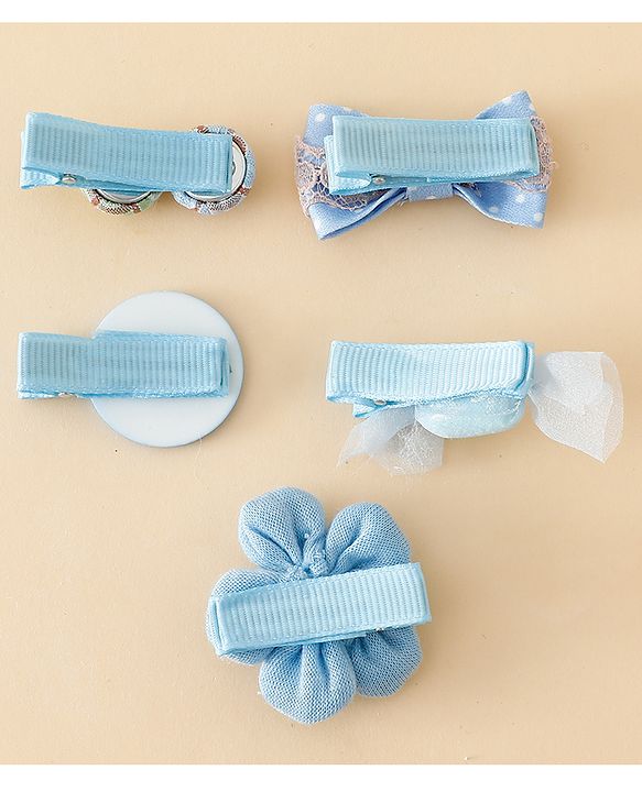 Babyhug Free Size Hair Pins And Clips Pack of 5 - Blue