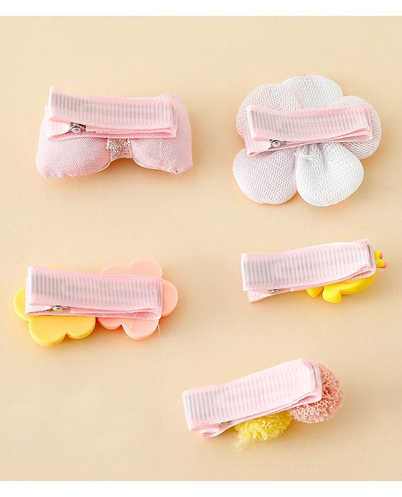 Babyhug Free Size Hair Pins And Clips Pack of 5 - Multicolor