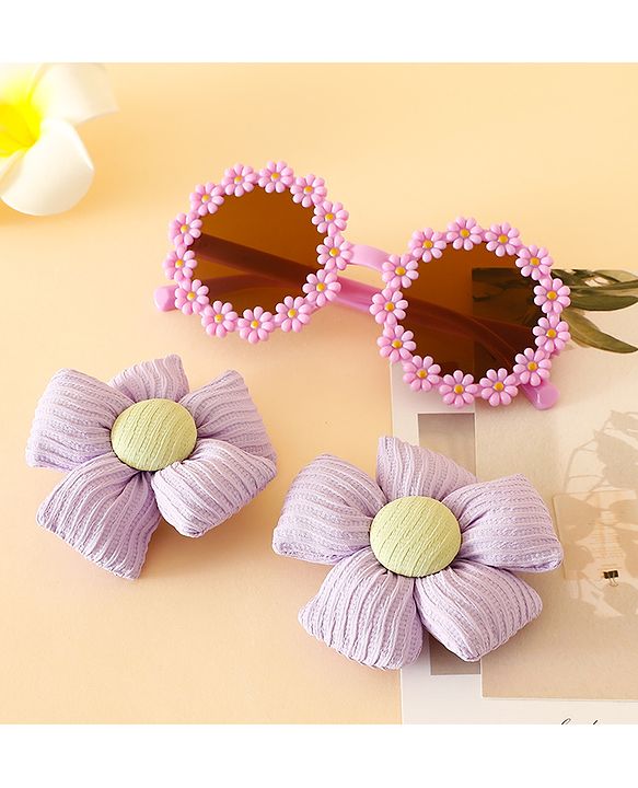 Babyhug Free Size Hair Accessories Combo Sets - Purple.