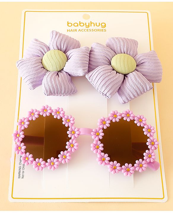 Babyhug Free Size Hair Accessories Combo Sets - Purple.