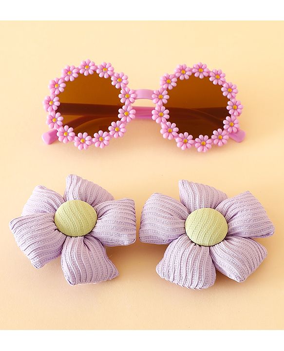 Babyhug Free Size Hair Accessories Combo Sets - Purple.