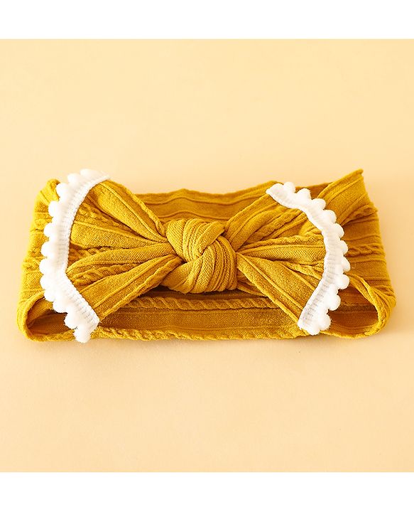 Babyhug Free Size Headbands with Bow Applique - Yelow