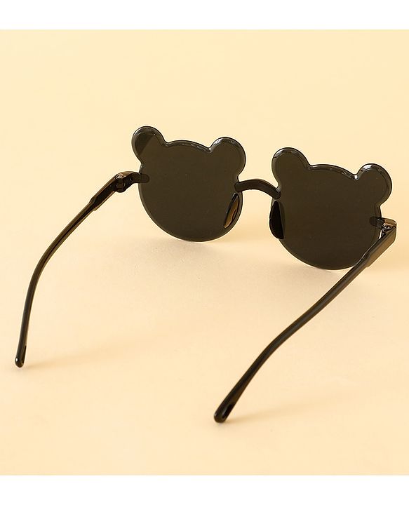 Babyhug Free Size Headband With Floral Applique & Animal Shaped Sunglasses - White & Black