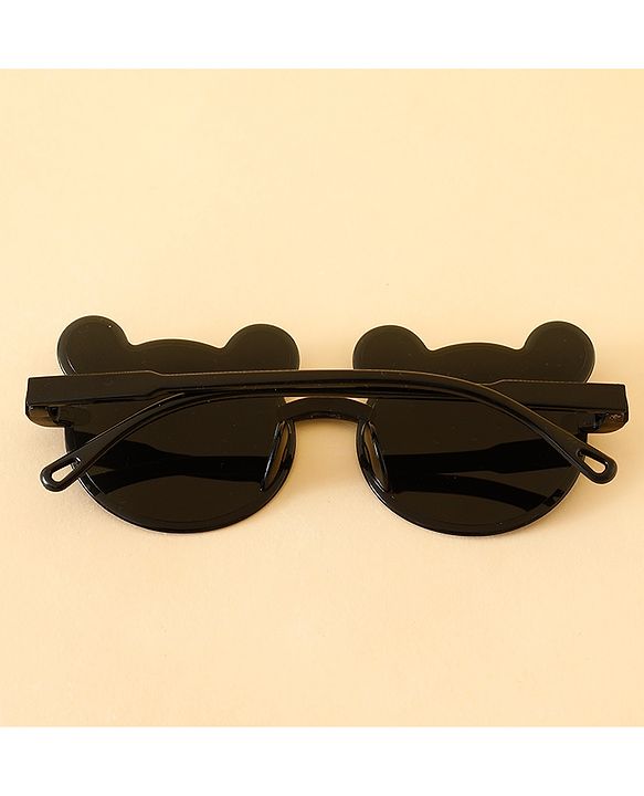 Babyhug Free Size Headband With Floral Applique & Animal Shaped Sunglasses - White & Black