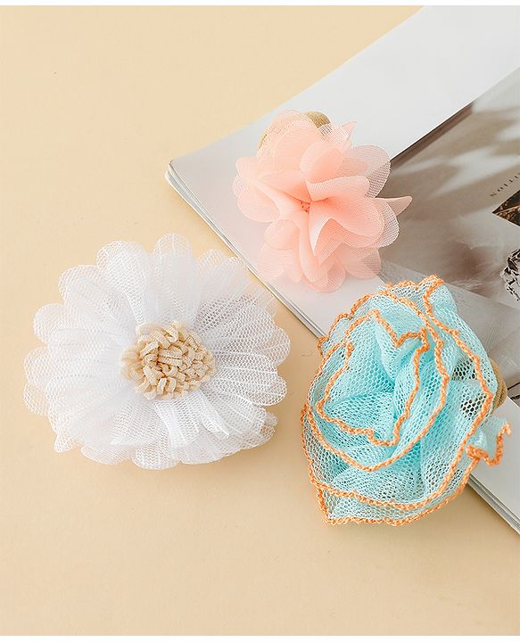 Babyhug Headband with Floral Applique Pack of 3 Free Size - Multicolor