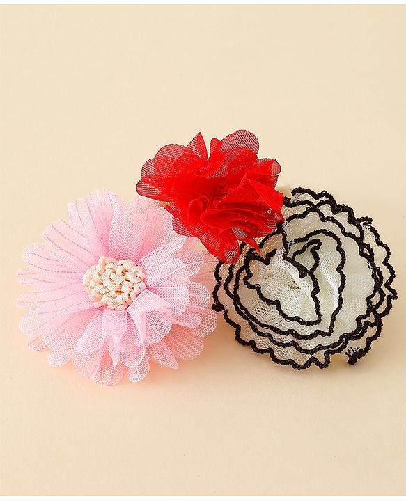 Babyhug Headband with Floral Applique Pack of 3 Free Size - Multicolor