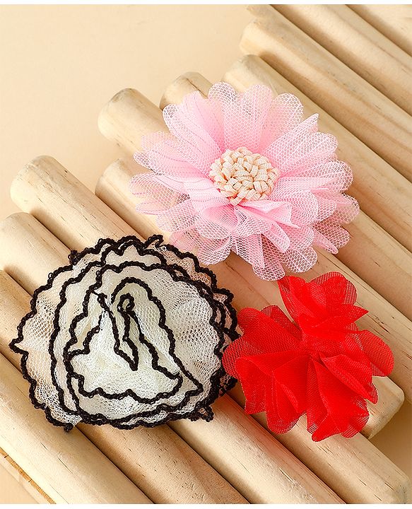 Babyhug Headband with Floral Applique Pack of 3 Free Size - Multicolor