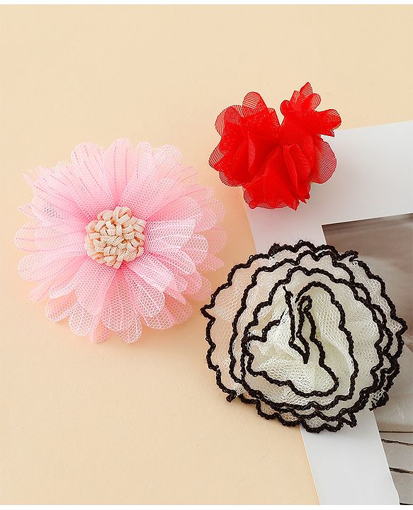 Babyhug Headband with Floral Applique Pack of 3 Free Size - Multicolor