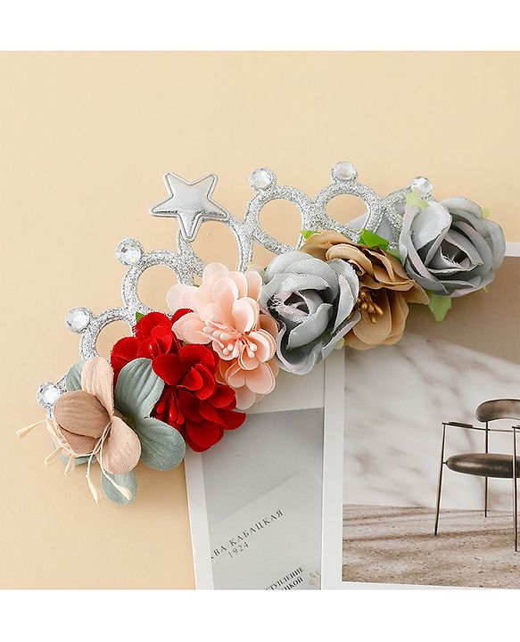 Babyhug Headbands With Floral Applique - Multicolor