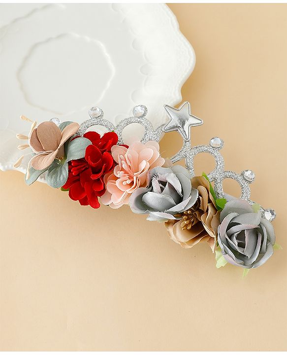 Babyhug Headbands With Floral Applique - Multicolor