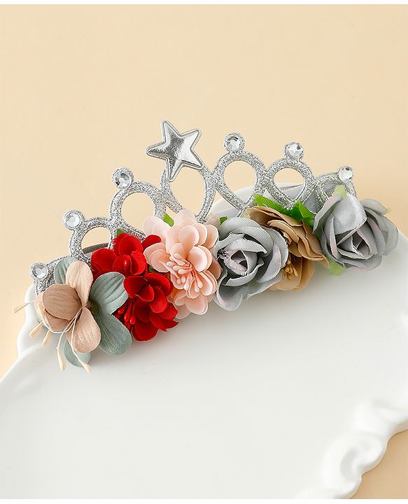 Babyhug Headbands With Floral Applique - Multicolor