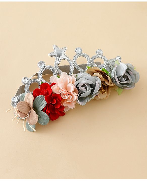Babyhug Headbands With Floral Applique - Multicolor