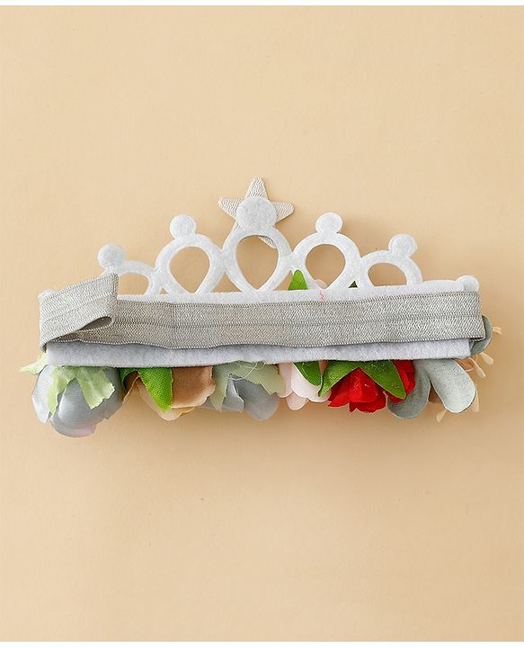 Babyhug Headbands With Floral Applique - Multicolor