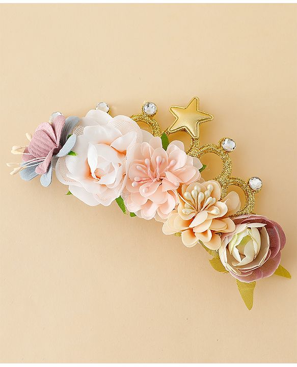 Babyhug Headbands With Floral Applique - Multicolor